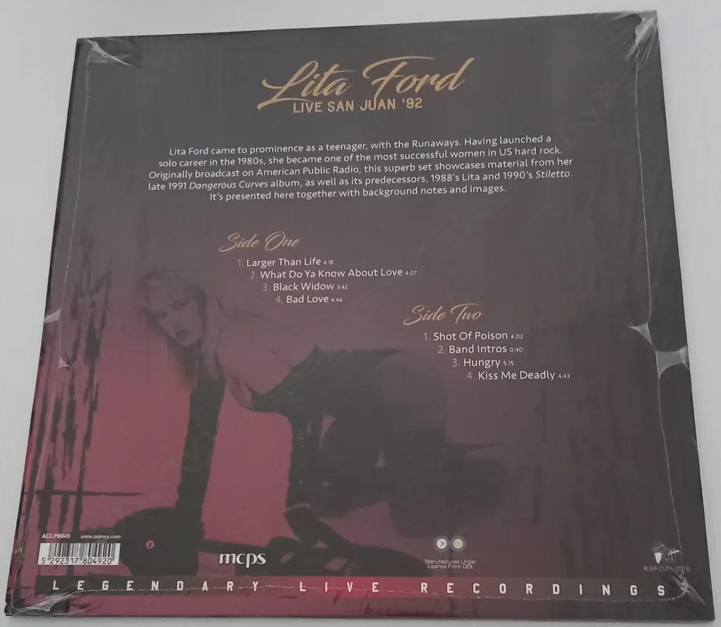 Lita Ford, Live San Juan '92 (Yellow vinyl) Image 1++